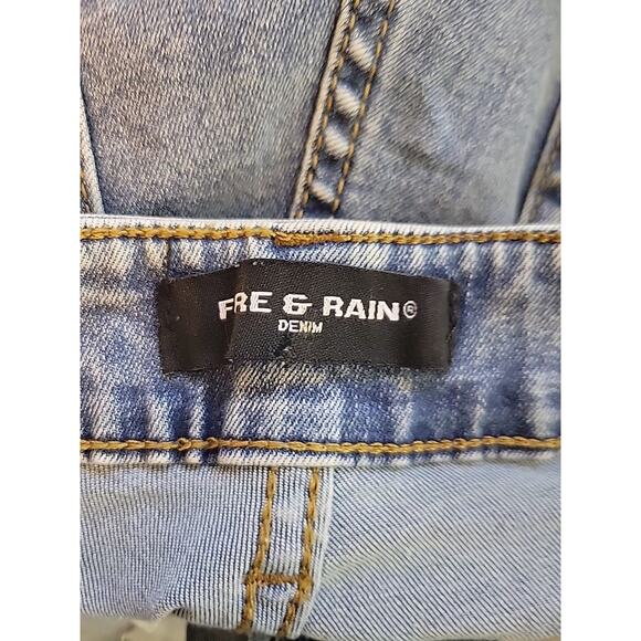 Fire & Rain Blue Denim Wide Leg Cargo Jeans Junior Women's 1 Stretch - Picture 12 of 13